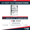 4 X Hitachi SAS Enterprise HUC106060CSS600, 600GB 10K SAS 2.5" PARA SERVIDORES-