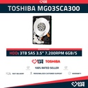 TOSHIBA MG03SCA300 3TB HDD 3.5" SAS-2 6GB/S 7.2K 64MB SERVIDORES HP / DELL / IBM