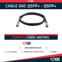 Cable DAC QSFP+ a QSFP+ 3m Cobre 40GB/s