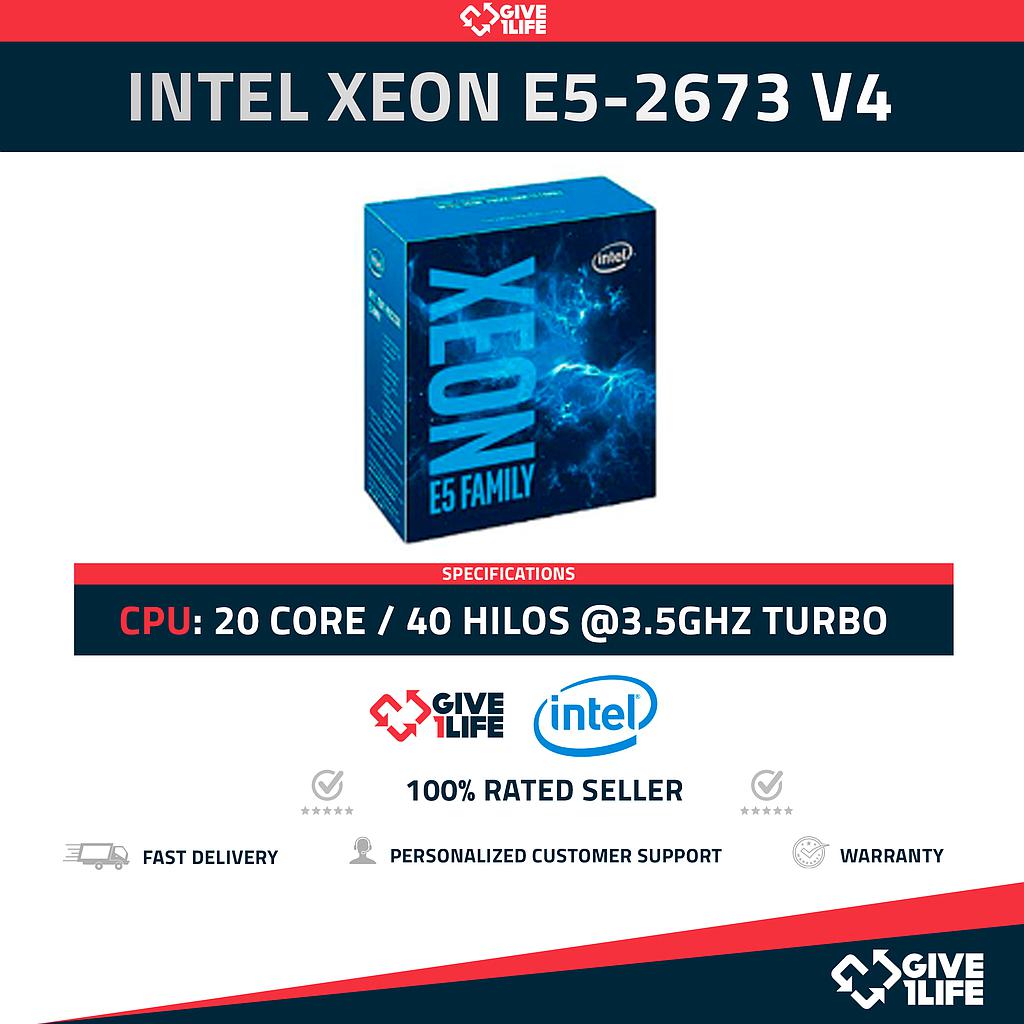Intel Xeon E5-2673 V4 (20 Núcleos/40 Hilos) @2.30GHz Base @3.50GHz Turbo Speed