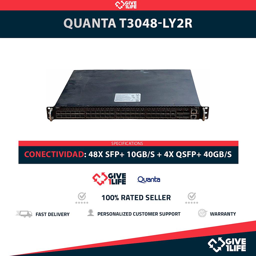 Quanta Computer Switch T3048-LY2R 48 Puertos SFP+ 10GB/S + 4 Puertos QSFP+ 40GB/S