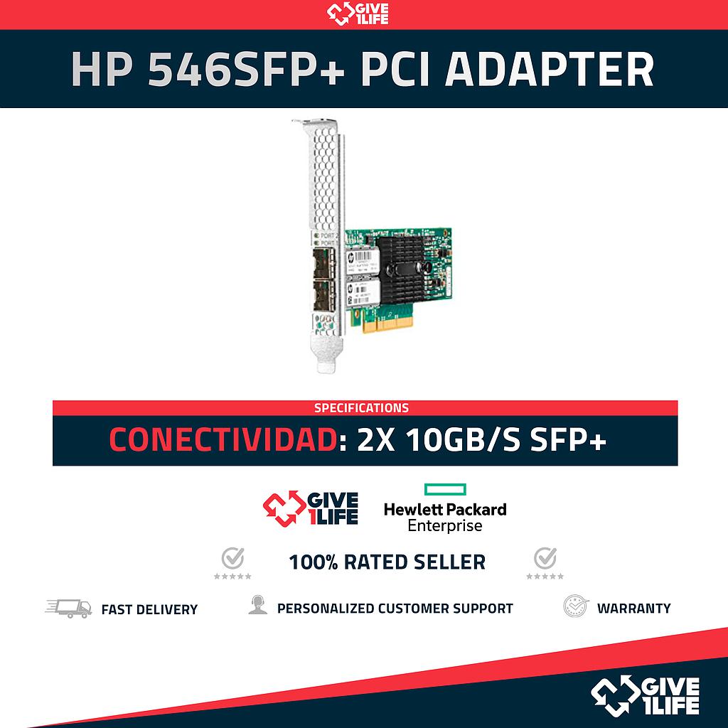 HP 546SFP+ DUAL PORT 10GB PCI X8 Adaptador de RED Perfil Largo  SFP+