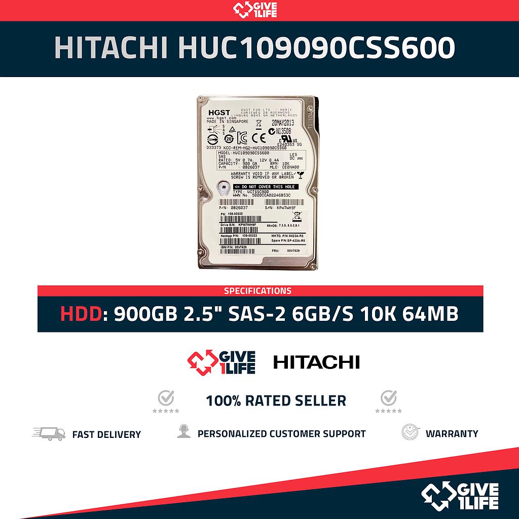HITACHI HUC109090CSS600 900GB HDD 2.5" SAS-2 6GB/S 10K 64MB
