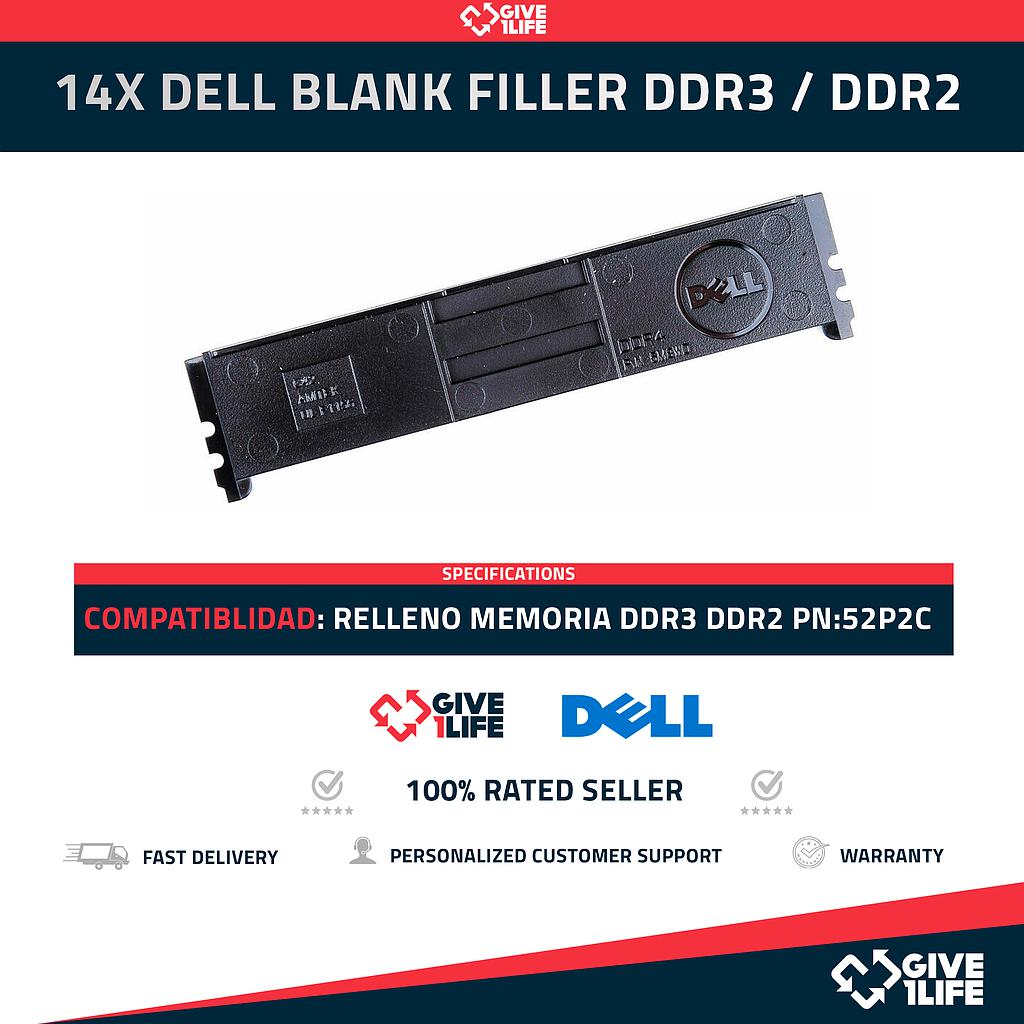 LOTE x 14 PCS DELL RELLENO MEMORIA DDR3 DDR2 PN:52P2C PARA SERVIDOR RACK DELL