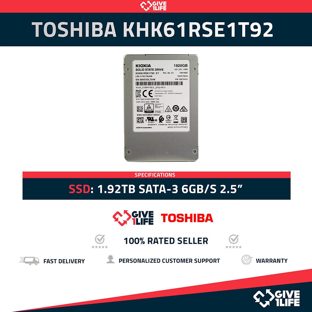 TOSHIBA KHK61RSE1T92 SSD 1.92TB SATA-3 6GB/S 2.5"