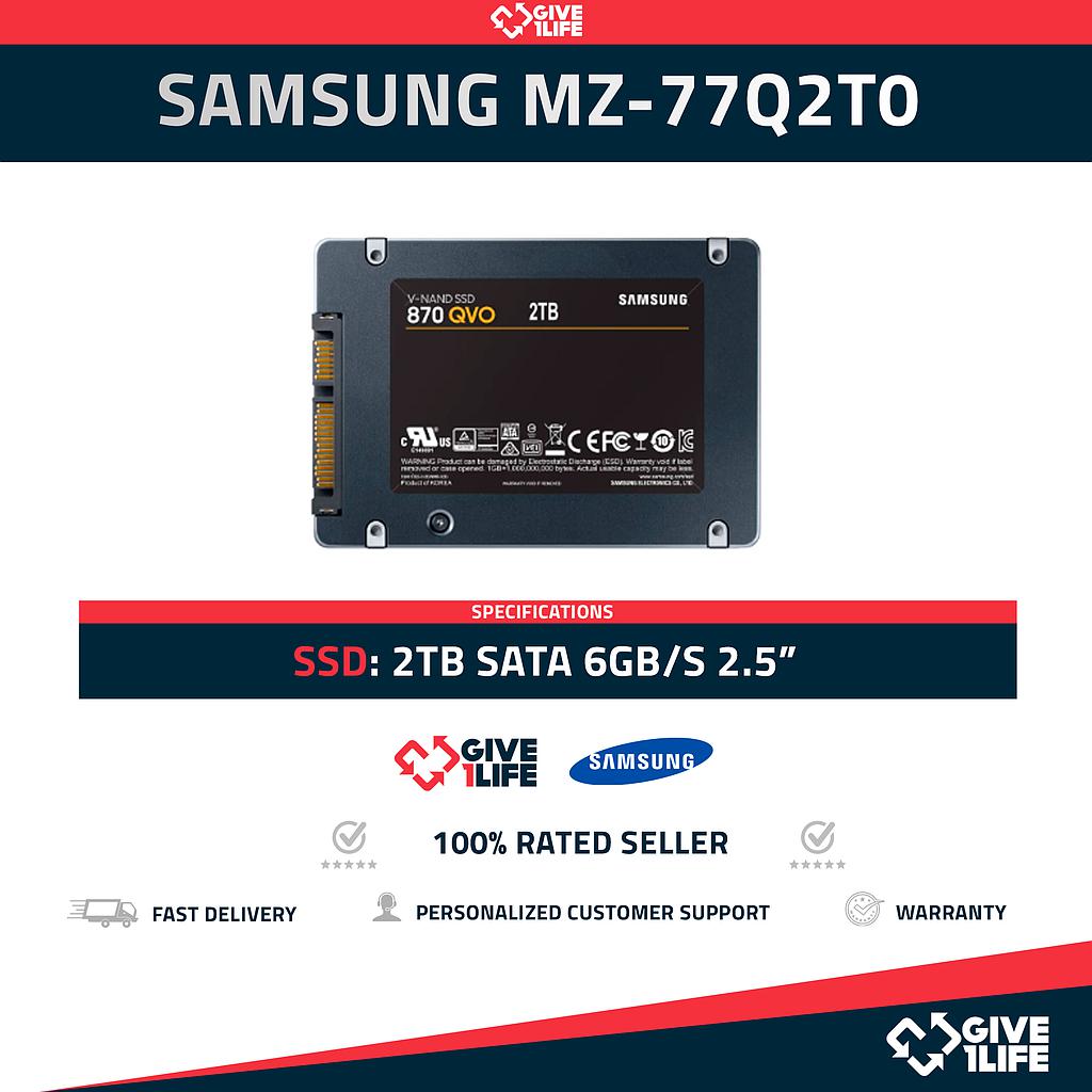 SAMSUNG MZ-77Q2T0 2TB SSD SATA 6GB/S 2.5"