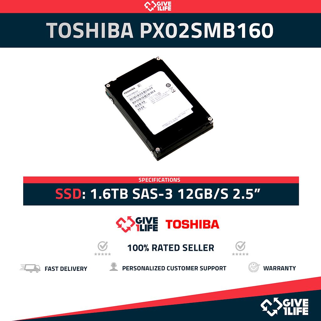 TOSHIBA PX02SMB160 SSD 1.6TB 2.5″ SAS-3 12GB/S