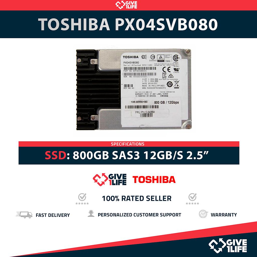 TOSHIBA PX04SVB080 SSD 800GB SAS-3 12GB/S 2.5"