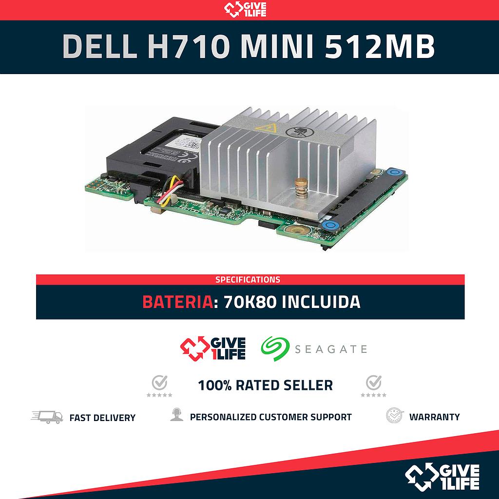 PERC H710 MINI CONTROLADORA RAID 512MB CACHE + BATERIA 70K80 Dell - 5CT6D