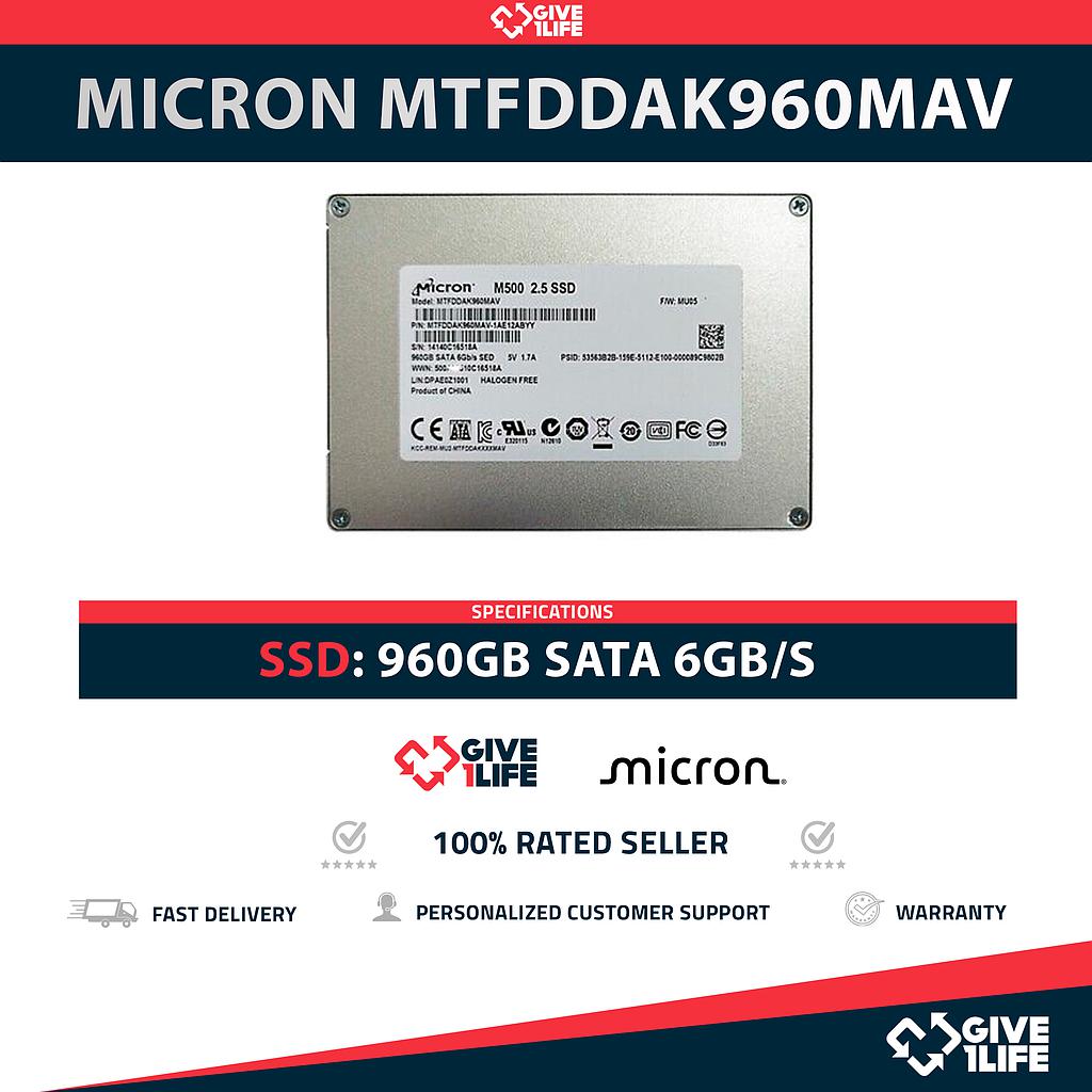 MICRON MTFDDAK960MAV SSD 960GB SATA 6GB/s