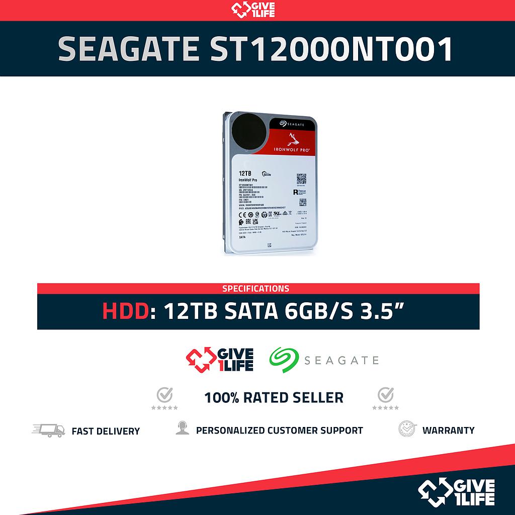 SEAGATE ST12000NT001 HDD 12TB SATA 6GB/s 3.5" 7.2K RPM