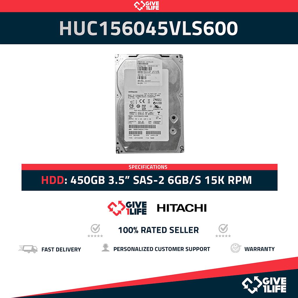 HITACHI HUS156045VLS600 450GB HDD 3.5" SAS-2 6GB/S 15.000 RPM 64MB CACHÉ