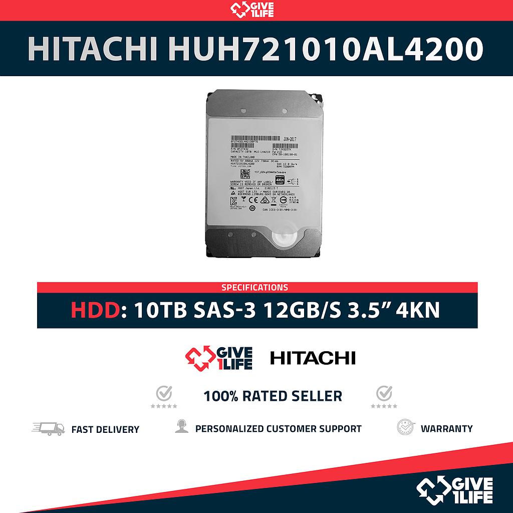 HITACHI HUH721010AL4200 10TB HDD 3.5" SAS-3 12GB/S 7.2K RPM 4Kn