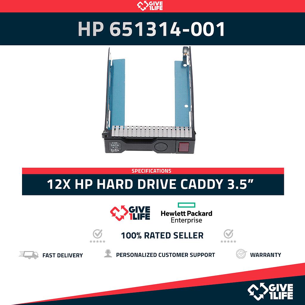 12x 3.5" HDD CADDY PARA HP Proliant G8 G9 CHIP 651314-001 "