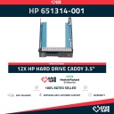 12x 3.5" HDD CADDY PARA HP Proliant G8 G9 CHIP 651314-001 "