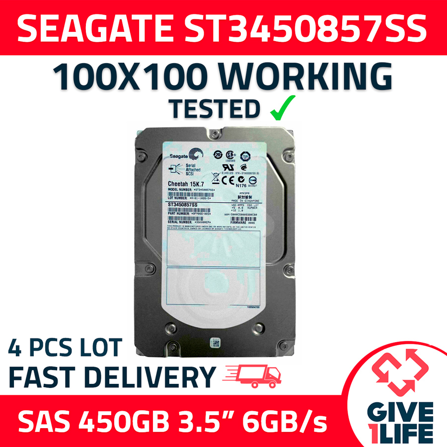 SEAGATE 4X ST3450857SS 450GB HDD 3.5" SAS-2 6GB/S 15.000 RPM 16MB CACHÉ