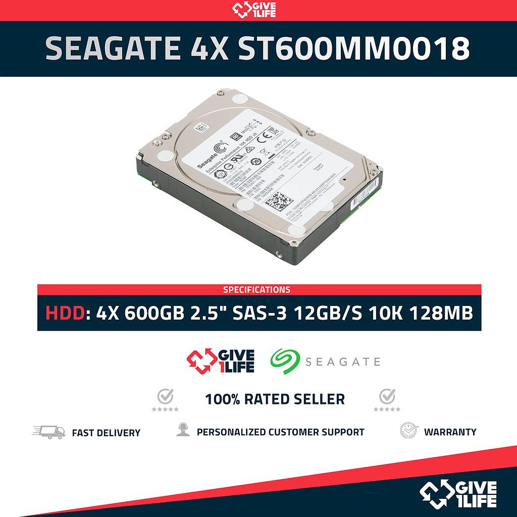 SEAGATE 4X ST600MM0018 600GB HDD 2.5" SAS-3 12GB/S 10K 128MB