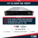 Servidor Rack HP DL380P G8 16SFF 2xE5-2620 +64GB RAM +P420i +2PSU HSTNS-5163