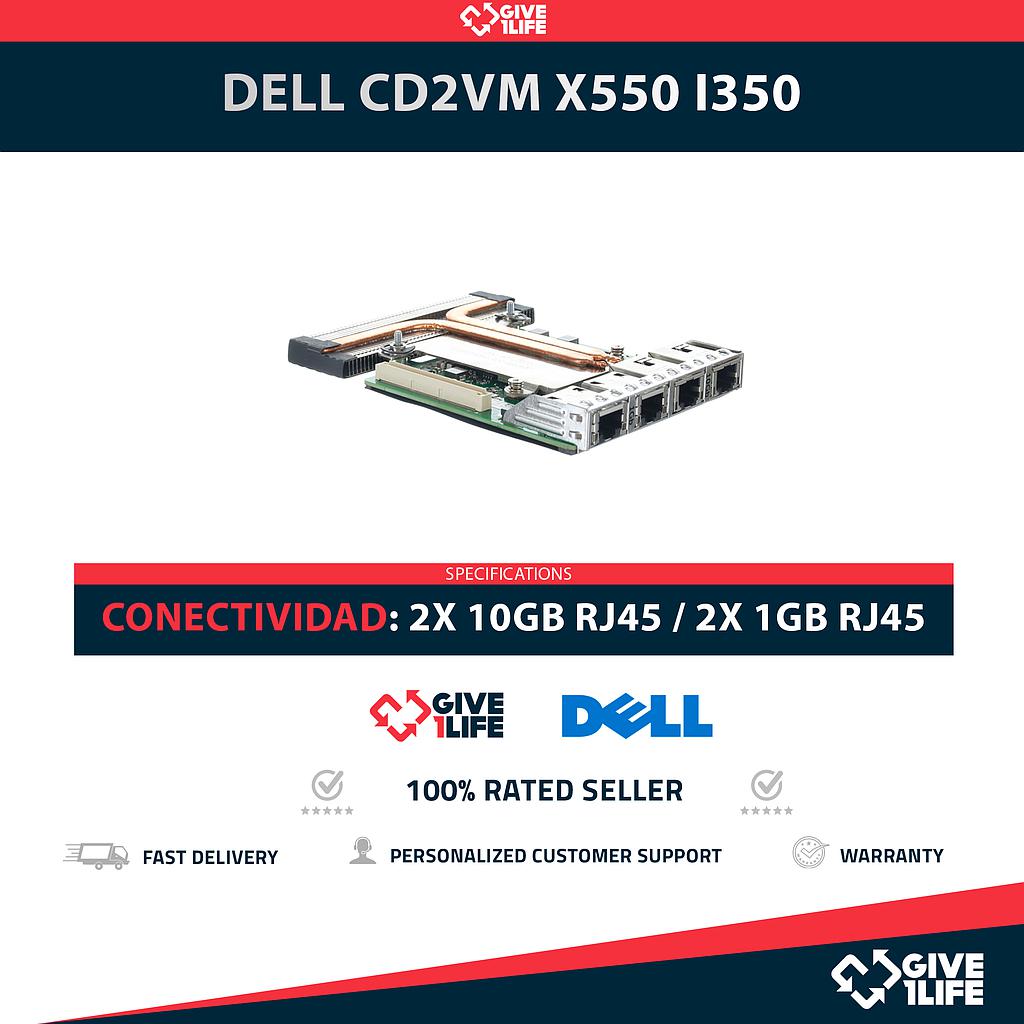 DELL CD2VM X550 I350 4 PUERTOS 2x10GB RJ45 + 2x1GB TARJETA DE RED-SERVIDOR