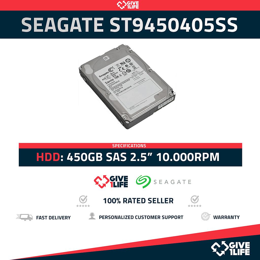 SEAGATE ST9450405SS 450GB HDD 2,5" SAS-2 6GB/S 10K 64MB - SERVIDORES HP DELL IBM