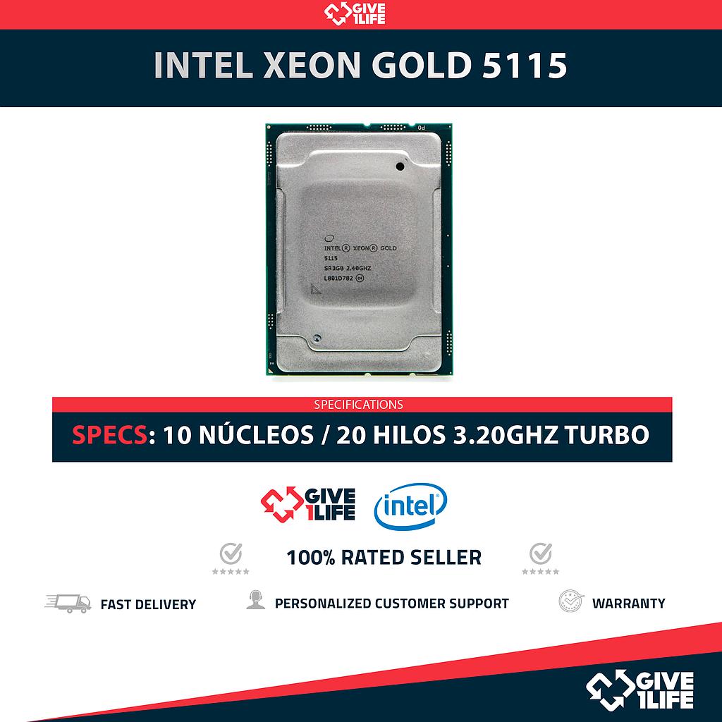 Intel Xeon GOLD 5115 (10 Núcleos / 20 Hilos) @3.20Ghz Turbo Speed