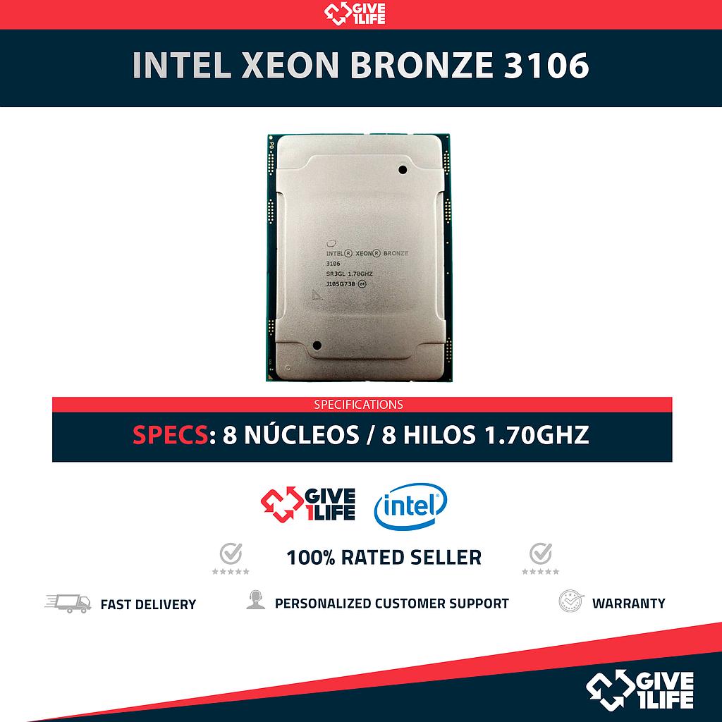 Intel Xeon BRONZE 3106 (8 Núcleos / 8 Hilos) @1.7Ghz