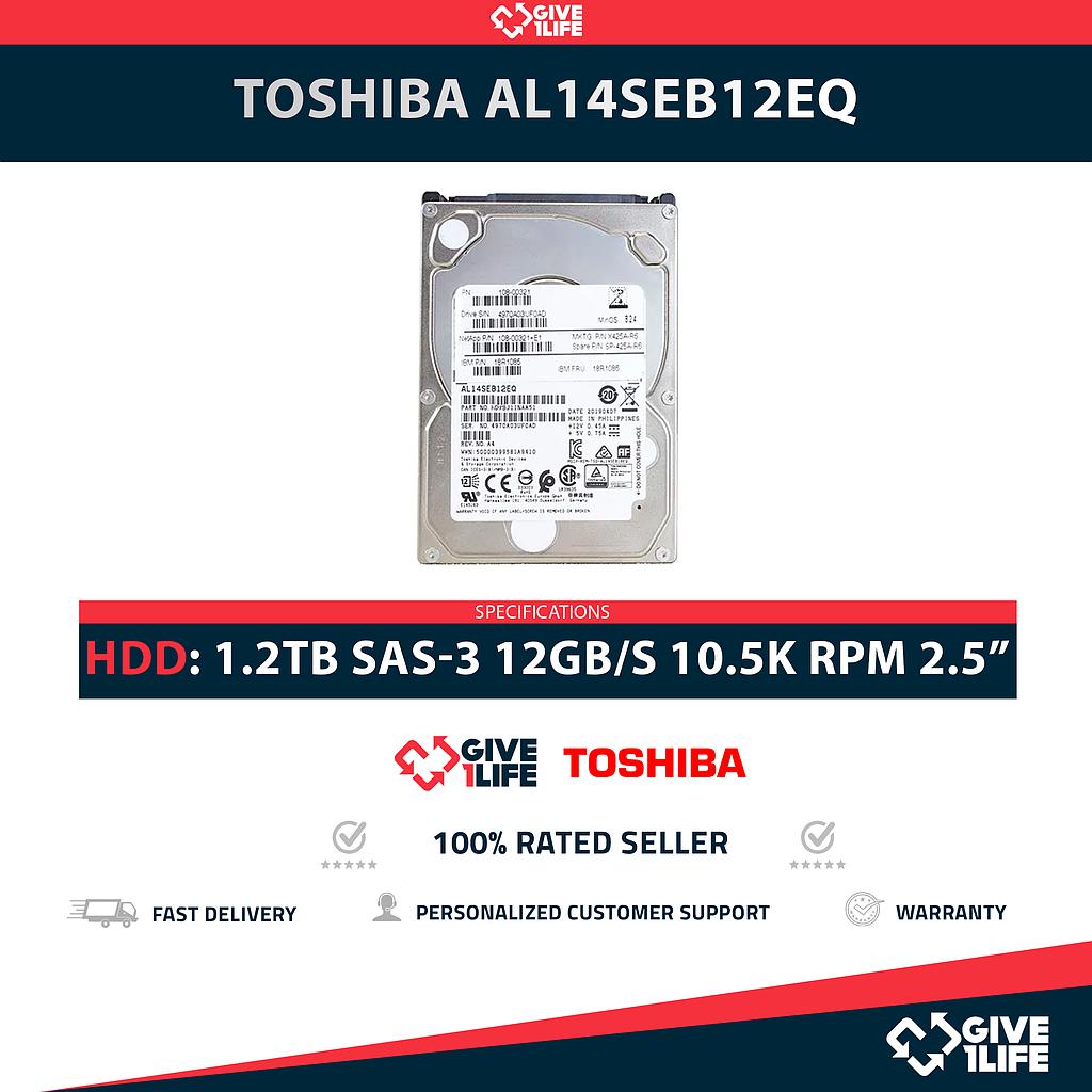 TOSHIBA AL14SEB12EQ 1.2TB HDD 2.5" SAS-3 12GB/S 10.5K 128MB