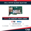 DELL 0HY9T QLogic QL41164 4x 10GB/s SFP+ TARJETA DE RED PERFIL LARGO