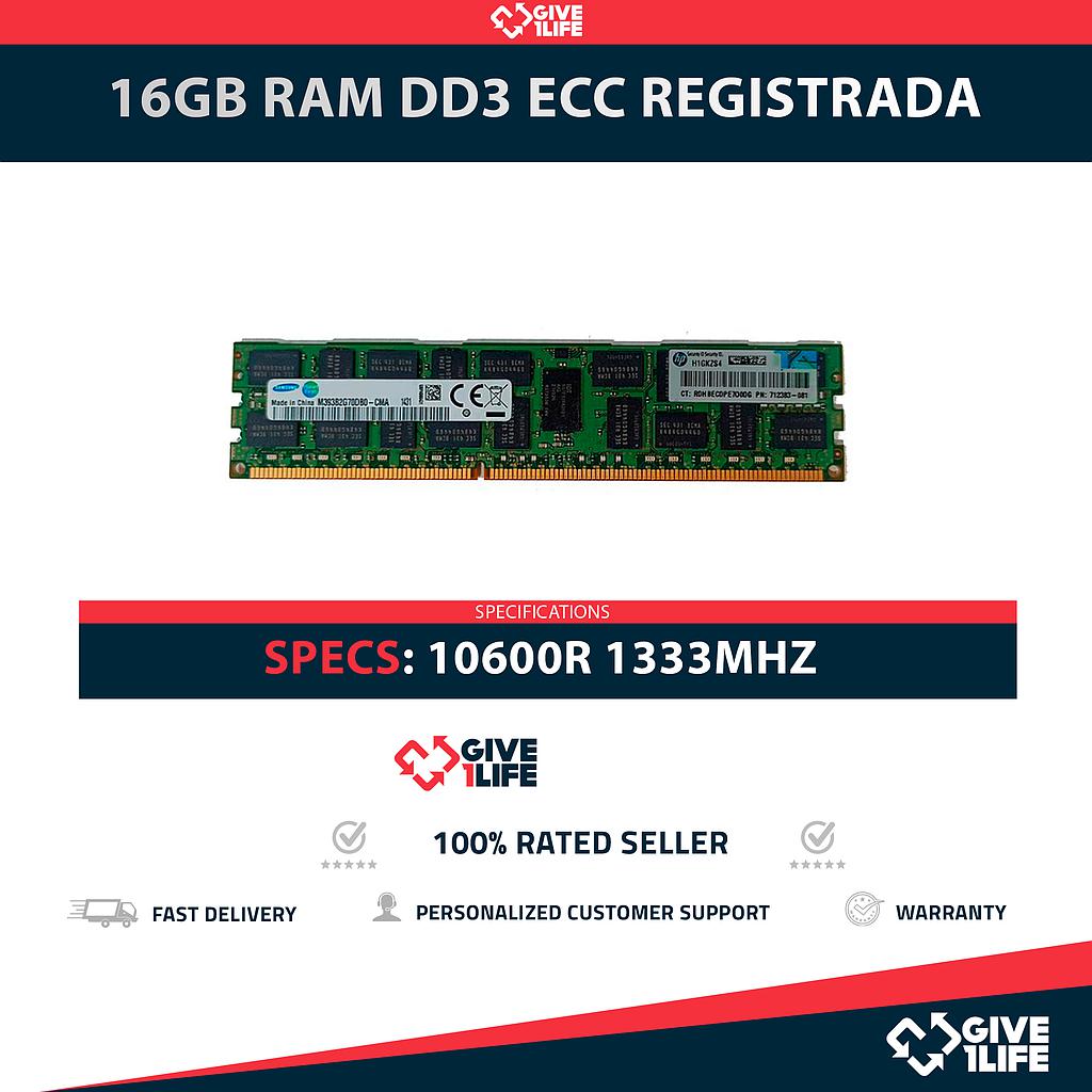16GB RAM DDR3 2RX4 PC3L 10600R ECC REGISTRADA - ESPECIAL PARA SERVIDORES