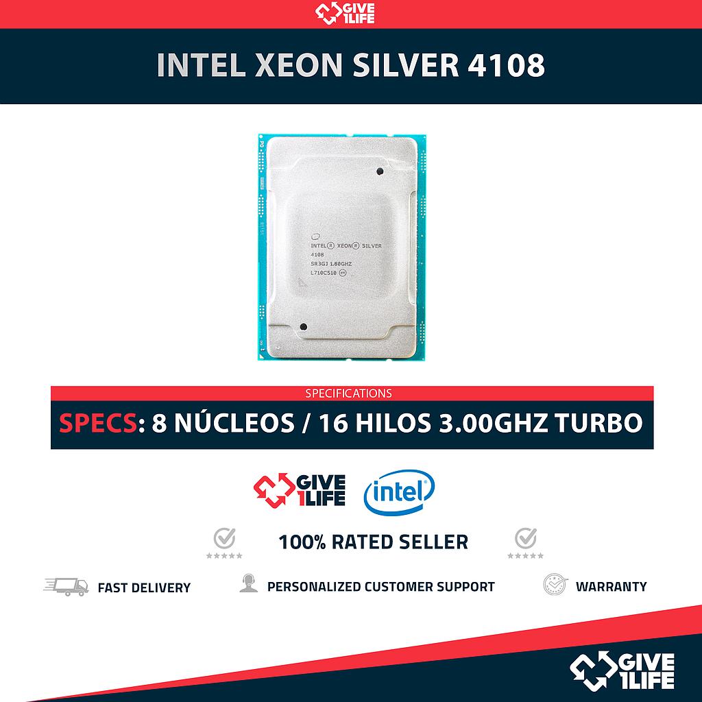 Intel Xeon SILVER 4108 (8 Núcleos / 16 Hilos) @3.00Ghz Turbo Speed
