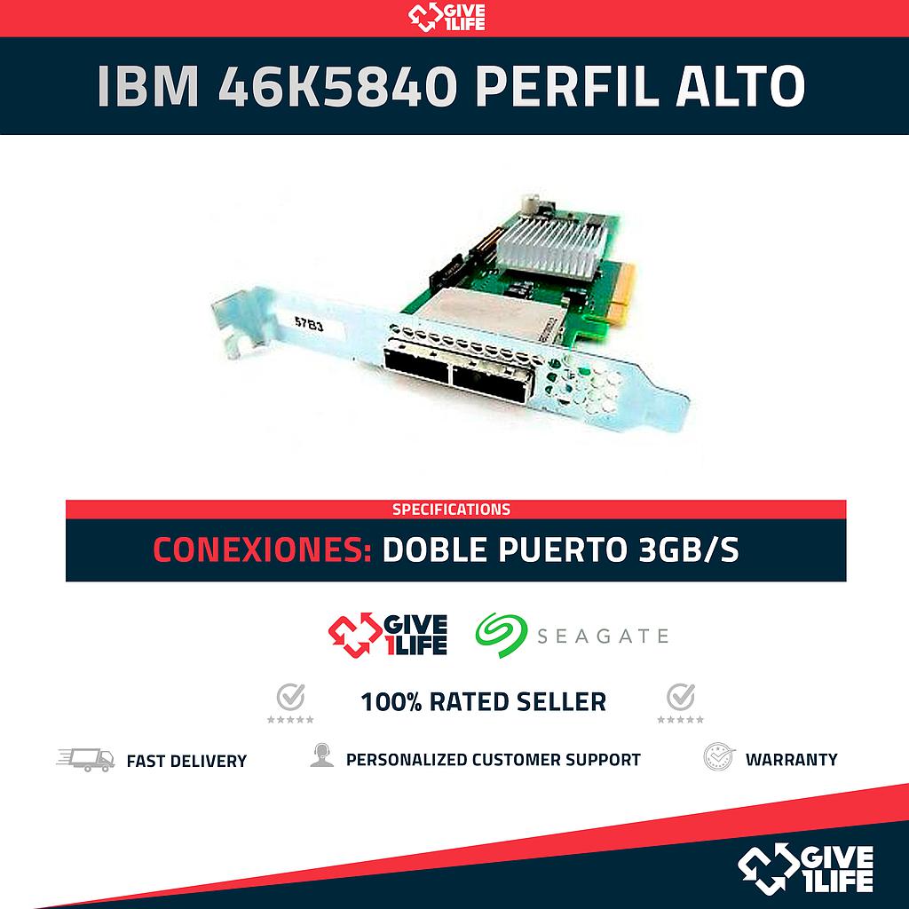 IBM - 46K5840 - DOBLE PUERTO CONTROLADORA SAS PCI-e x8 3GB - PERFIL ALTO