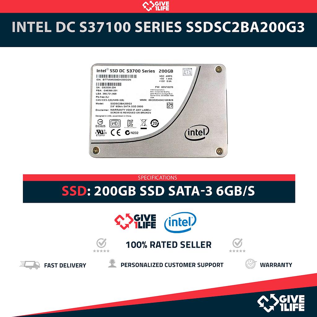 INTEL DC S3700 SERIES SSDSC2BA200G3 SSD 200GB 2.5" SATA 6GB/S