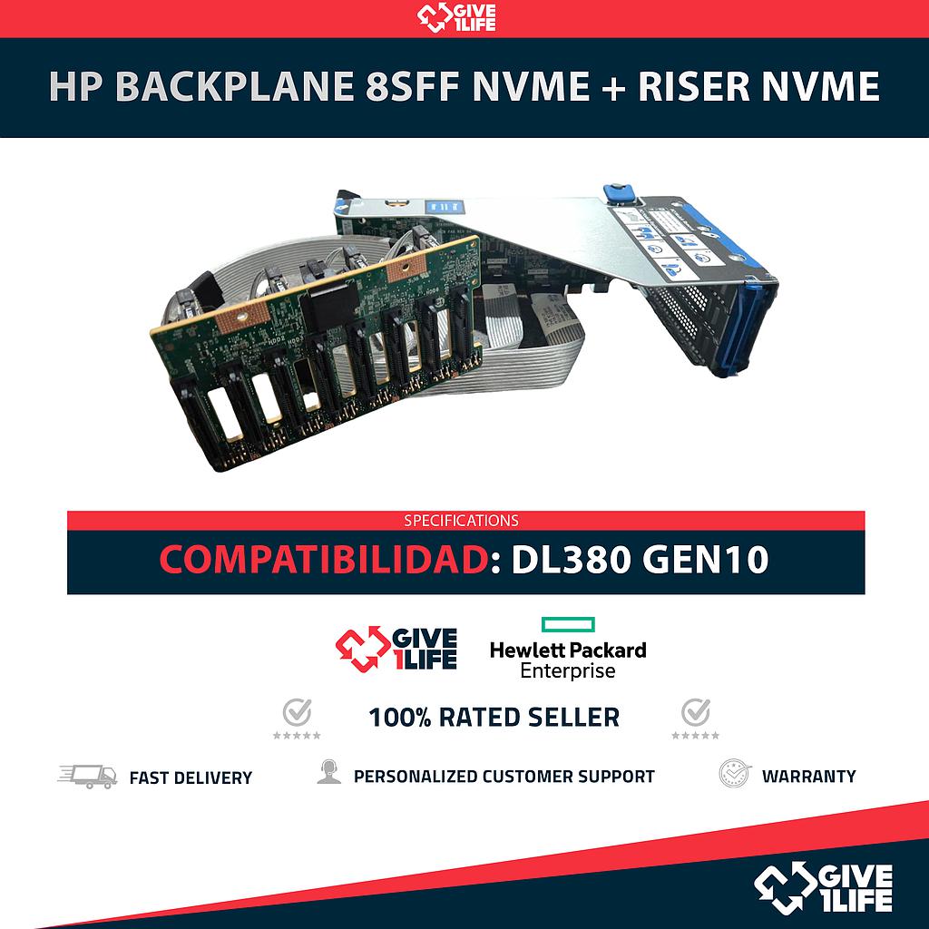 HP Backplane Frontal 8SFF 8 Bahías de 2.5" NVME + RISER PRIMARIO NVME