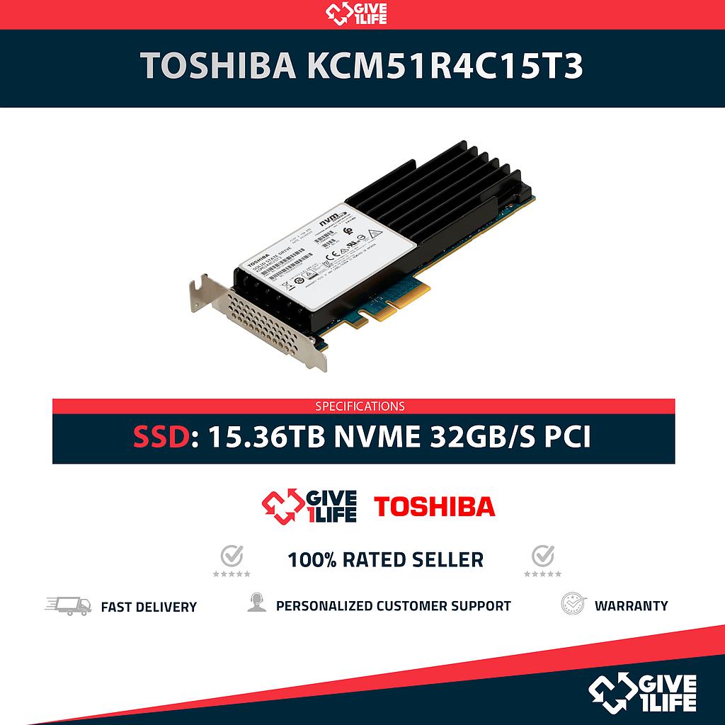 TOSHIBA KCM51R4C15T3 15.36TB NVMe PCI Gen3 32GB/s