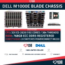 DELL M1000e Blade + 16 x M620 768GB RAM 192Cores/384Threads + 2X M6220