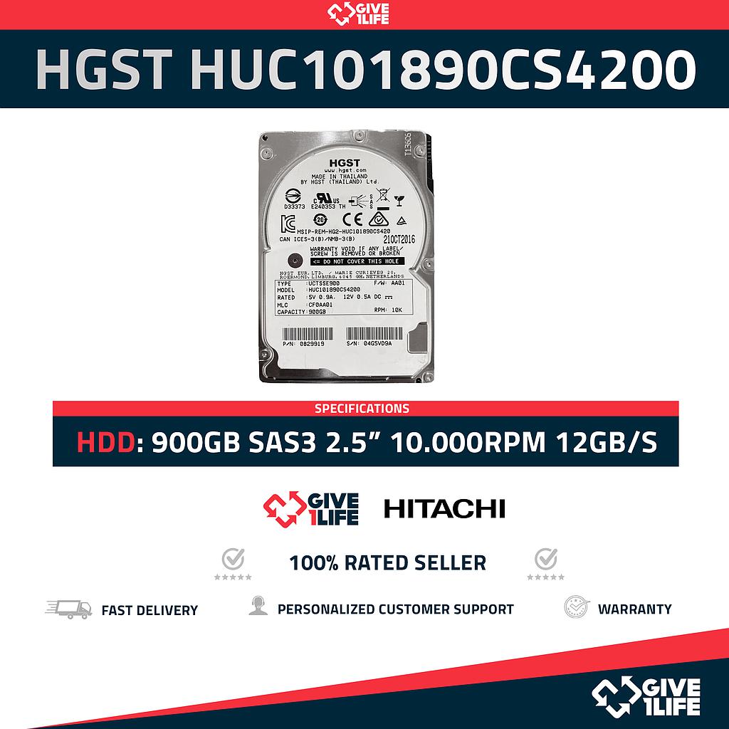 HITACHI HUC101890CS4200 900GB HDD 2.5" SAS-3 12GB/S 10K 128MB