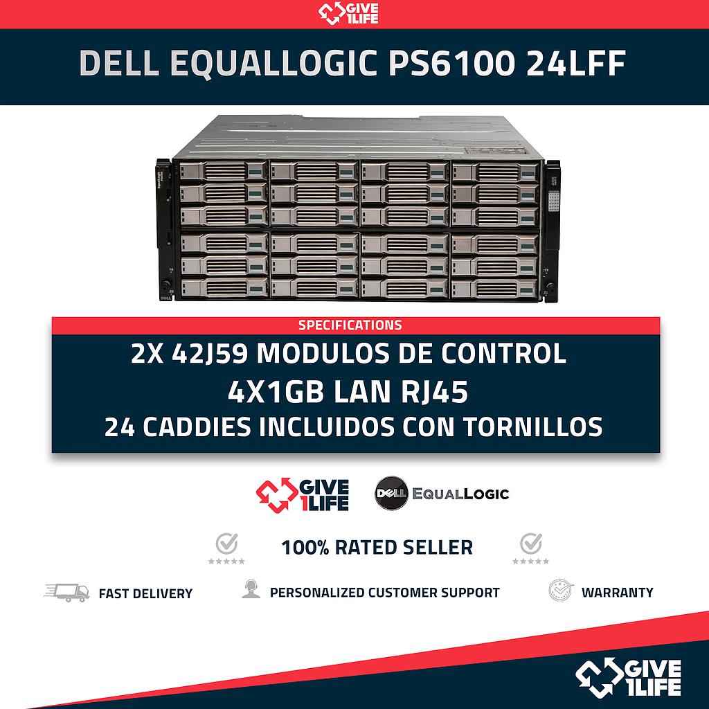 DELL EQUALLOGIC PS6100 24LFF  2x 42J59 + 24x CADDIES + 2 FUENTES