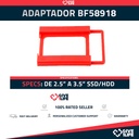 ADAPTADOR BF58918 SSD/HDD 2.5" A 3.5" PLASTICO ROJO PARA PC UNIVERSAL