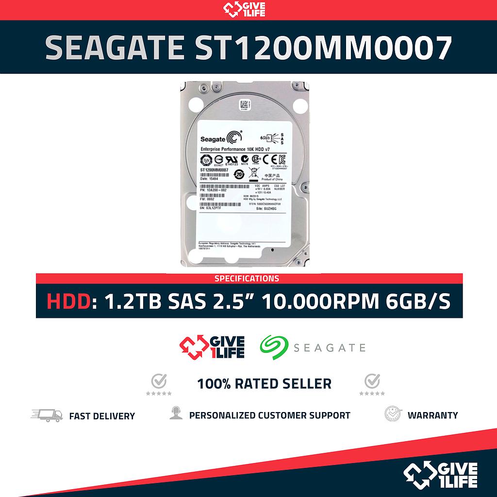 SEAGATE ST1200MM0007 1.2TB HDD 2,5" SAS-2 6GB/S 10K 64MB
