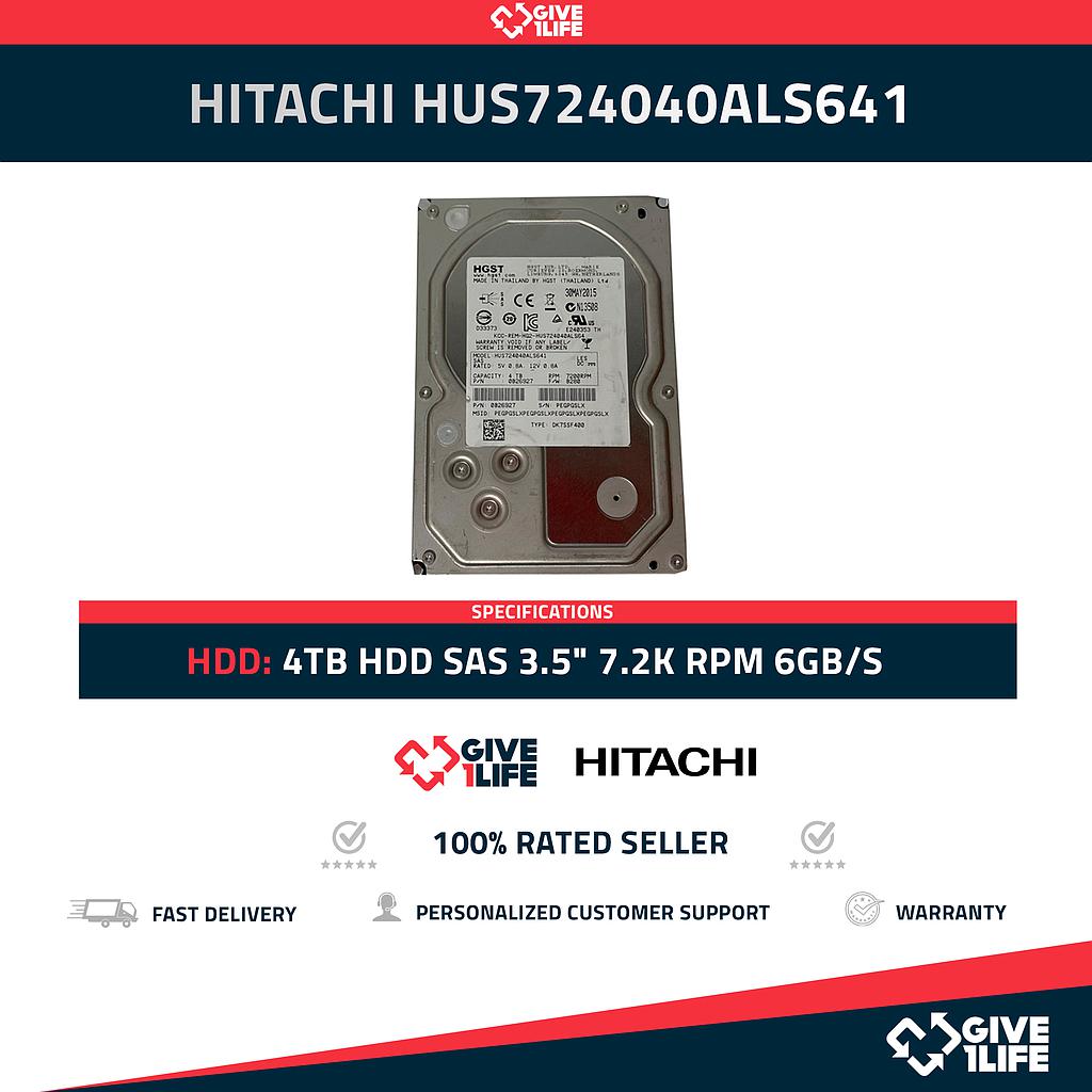 HITACHI HUS724040ALS641 4TB HDD SAS 3.5" 7.2K RPM 6GB/S - PARA SERVIDORES