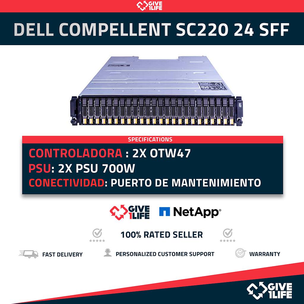 DELL COMPELLENT SC220 24 SFF STORAGE ARRAY + 2X 0TW47 + 2PSU