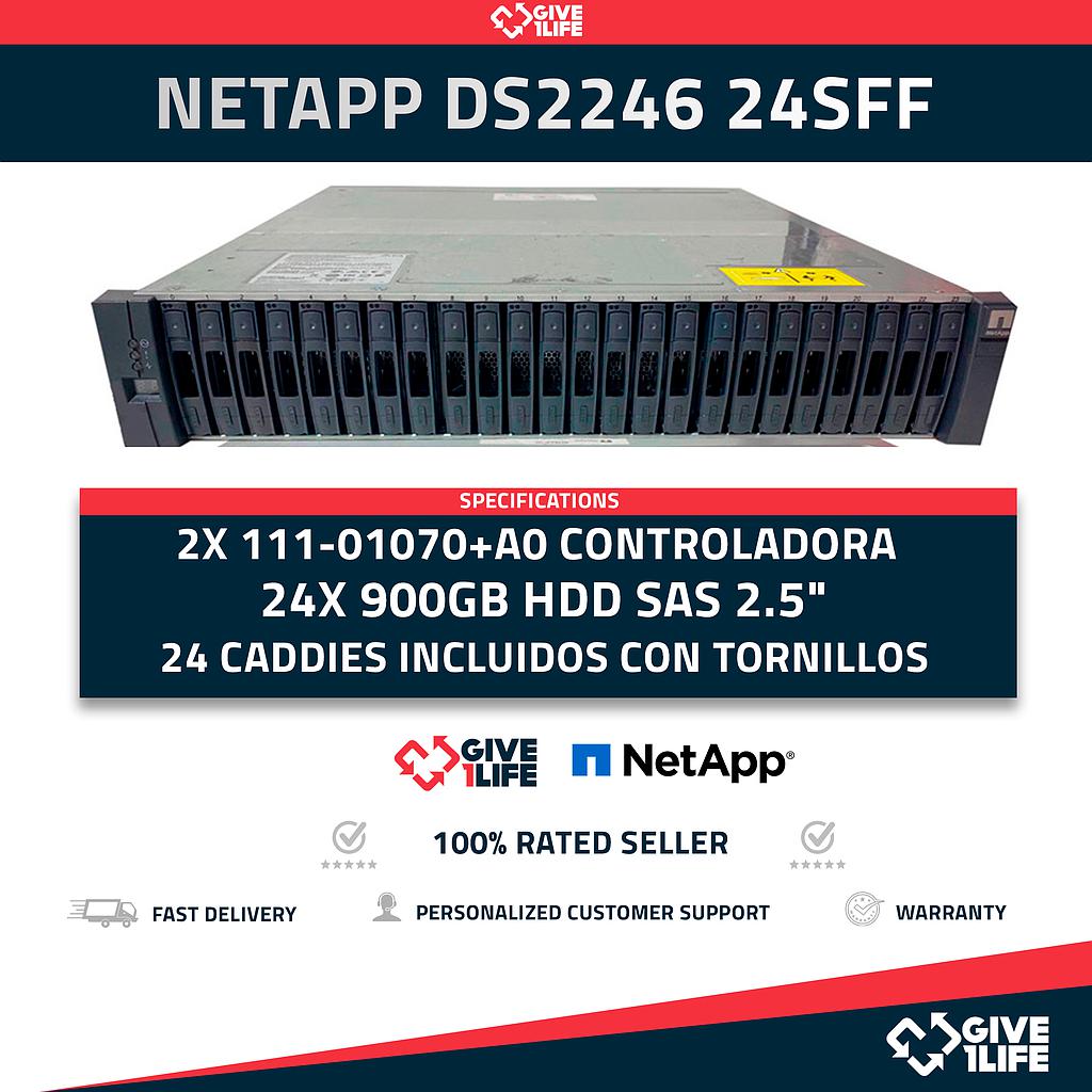 NETAPP DS2246 24SFF 2X111-01070+A0 +24X900GB+24 CADDIES+ 2XPSU