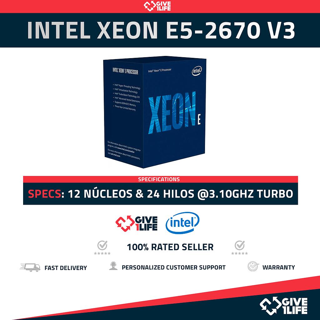 Intel Xeon E5-2670 V3 (12 Núcleos/24 Hilos) @3.10GHz Turbo Speed