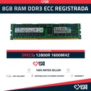 8GB RAM DDR3 12800R ECC REGISTRADA - ESPECIAL PARA SERVIDORES