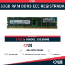 32GB RAM DDR3 10600L ECC REGISTRADA - ESPECIAL PARA SERVIDORES