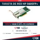 HP TARJETA DE RED 560SFP+ DOBLE PUERTO 10GB SFP+ PCIe PERFIL ALTO PN:669279-001-