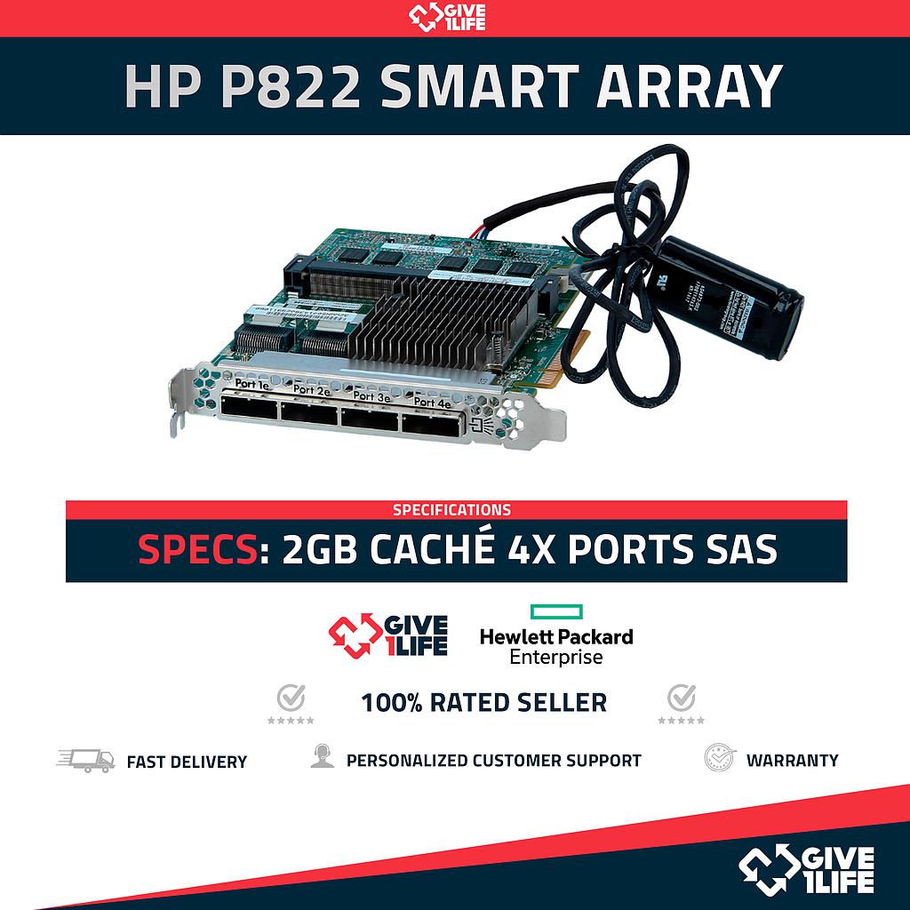 HP P822 CONTROLADORA RAID PCIe 2GB DE CACHE + BATERIA PN:615418-B21/643379-001