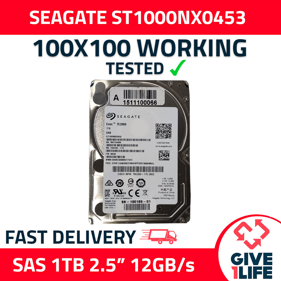 SEAGATE ST1000NX0453 1TB HDD 2.5 SAS-3 12GB/S 7.2K CACHE 128 - SERVIDORES