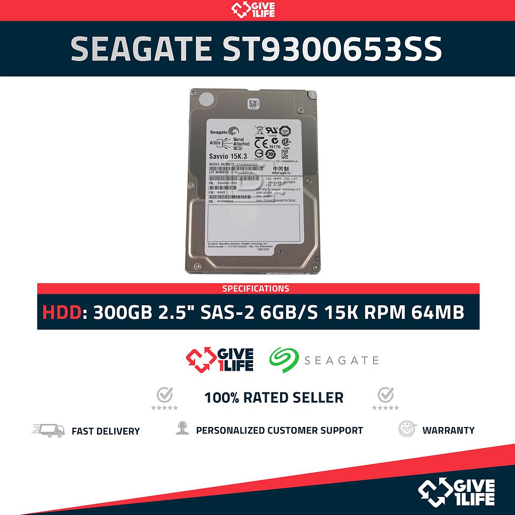 SEAGATE ST9300653SS 300GB HDD 2.5" SAS-2 6GB/S 15K RPM 64MB CACHE - SERVIDORES