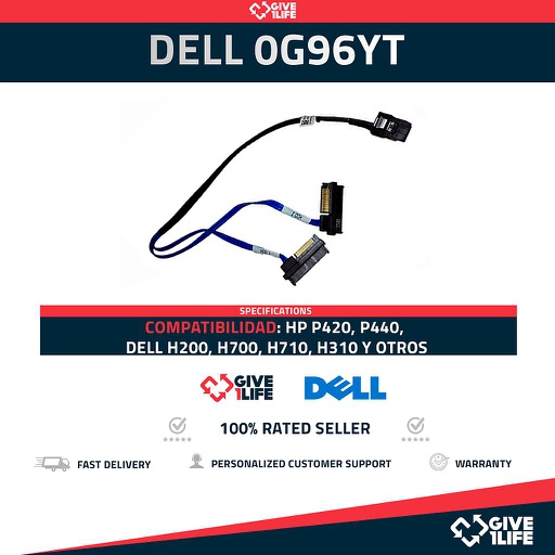 [633] Cable SAS SFF DELL 0G96YT, 2 Conectores